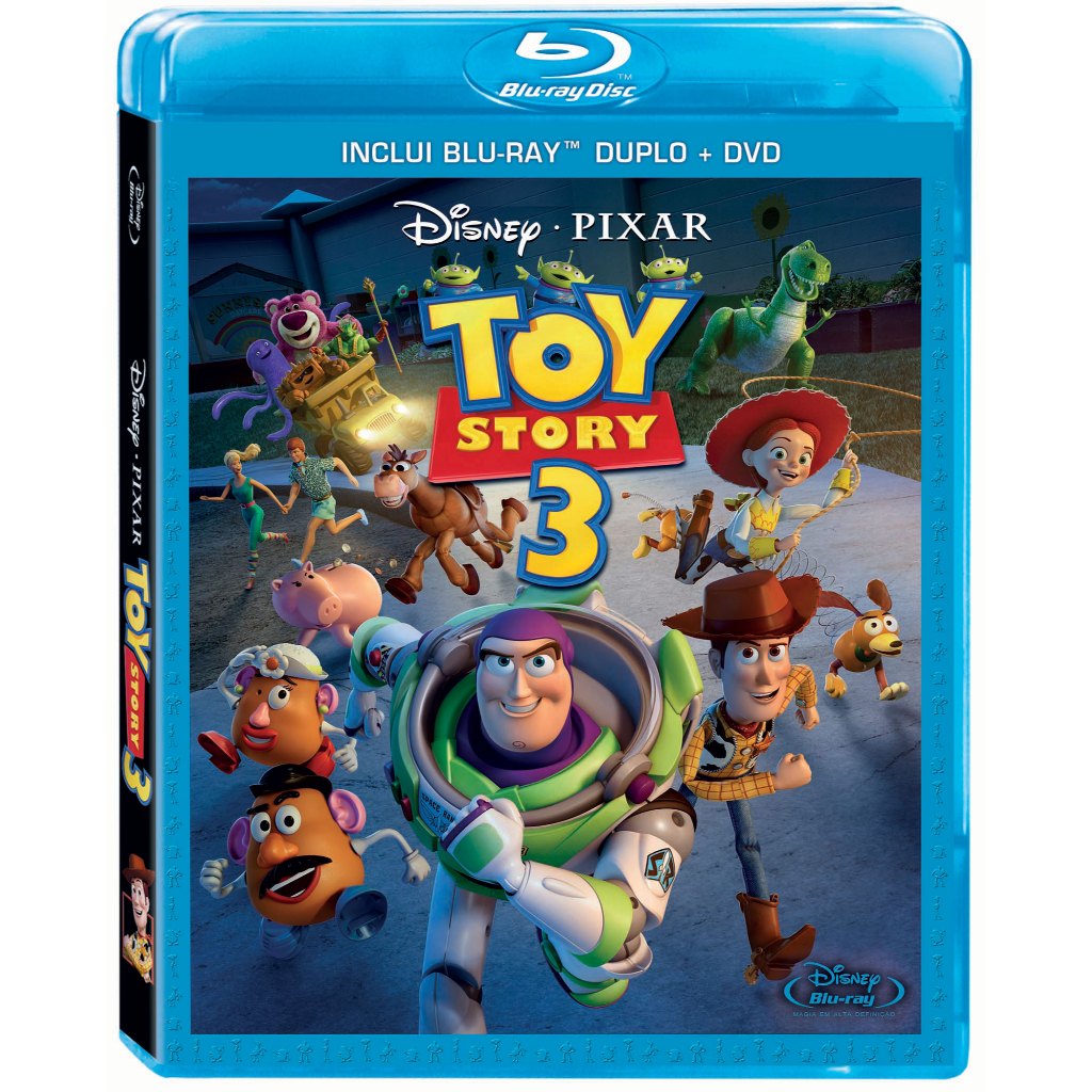 Blu-Ray Duplo + DVD Toy Story 3 Disney Pixar 3 Discos Original Novo e Lacrado