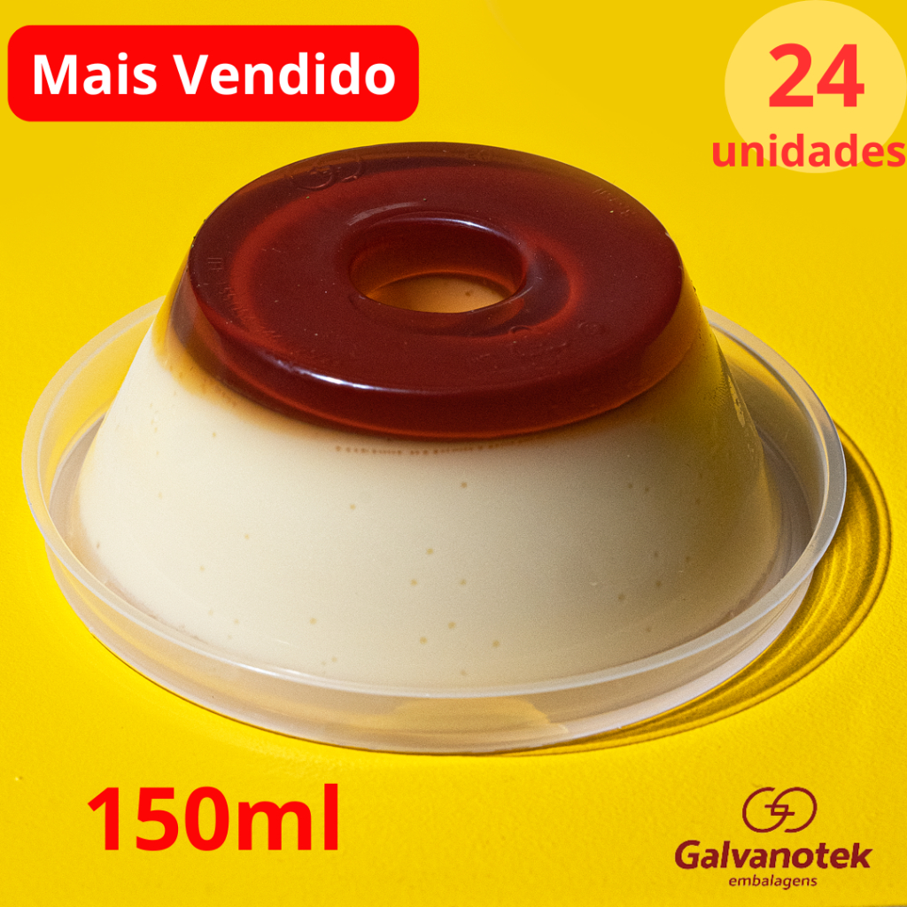 24 Unid Forma Para Mini Pudim 150ml Forneável com Tampa - Galvanotek G367