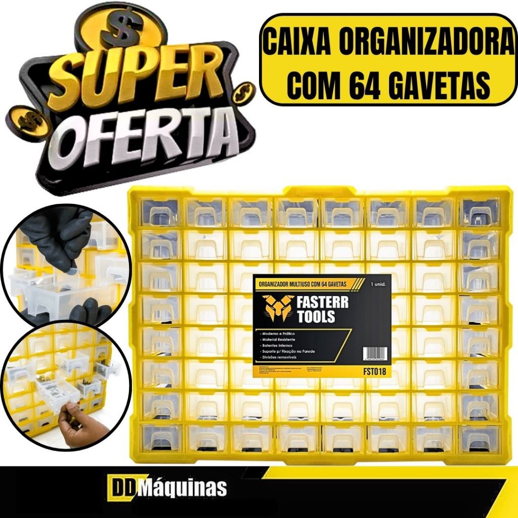 Caixa Organizadora Gaveteiro Multiuso Com 64 Gavetas - FASTERR - Home & Living
