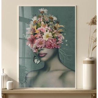 Quadro Vintage Decorativo Com Moldura E Vidro Quadro Quarto Feminino Quadro De Flores Mental Mulher