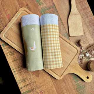 Kit 2 Panos de Prato Tricoline 100% Algodão com Saquinho Presenteável Ceci Petit Home