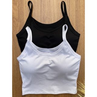 Kit 2 Cropped Feminino com Bojo Top Alcinha em Oferta na Shopee