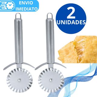 KIT 2 Cortador Carretilha de Massa Fechador de Pastel Pizza 100% Aço Inox Super resistente para Casa Cozinha Pastelaria em Oferta na Shopee