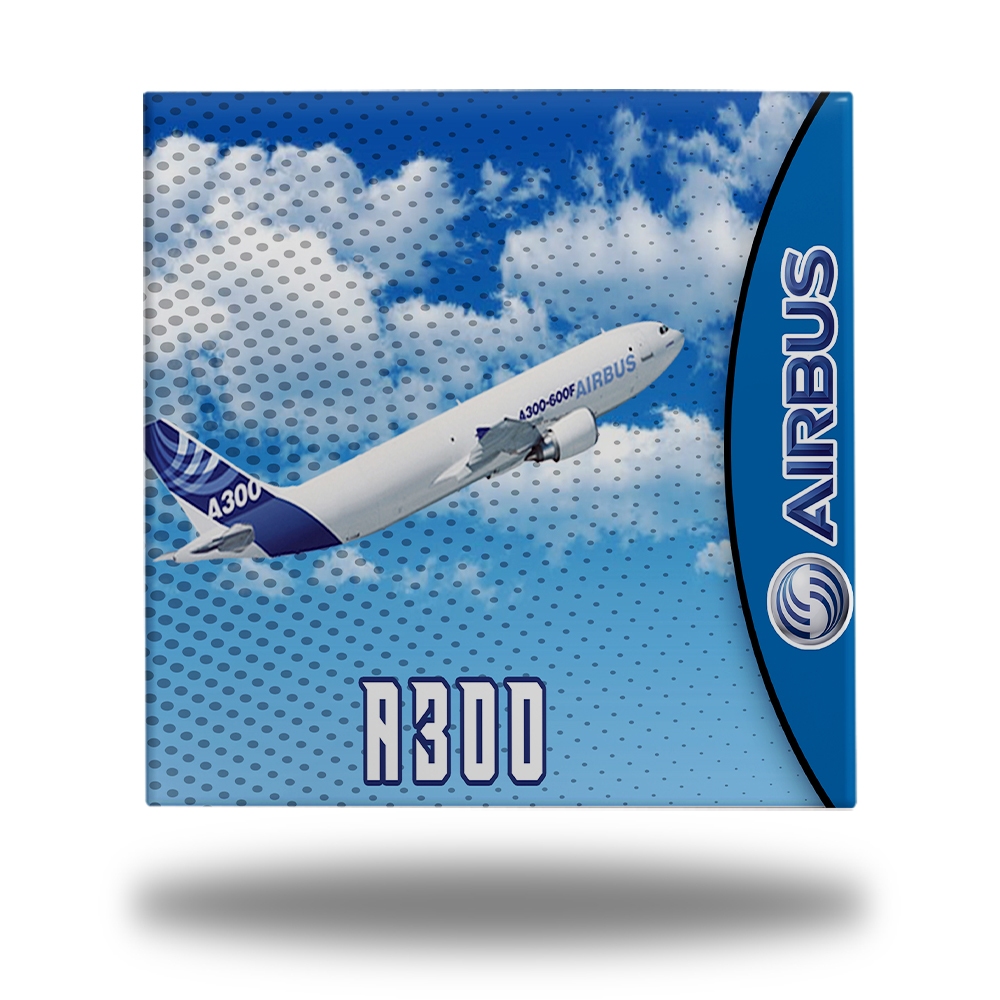 Azulejo Quadro Decorativo Porcelana Airbus Avião A300 - Modelos - 15x15cm + Suporte