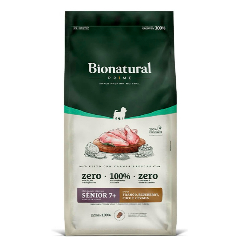 Ração Bionatural Prime Cães de Raças Pequenas Sênior 7+ Frango 15kg