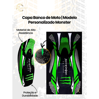 Capa de Banco Para Moto Titan Fan Start 125 150 160 Personalizada Monster