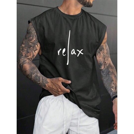 Camisa Regata Oversized Masculina Praia Streetwear Estampada Relax Camisa Cavada Unissex Camiseta Larga Algodão