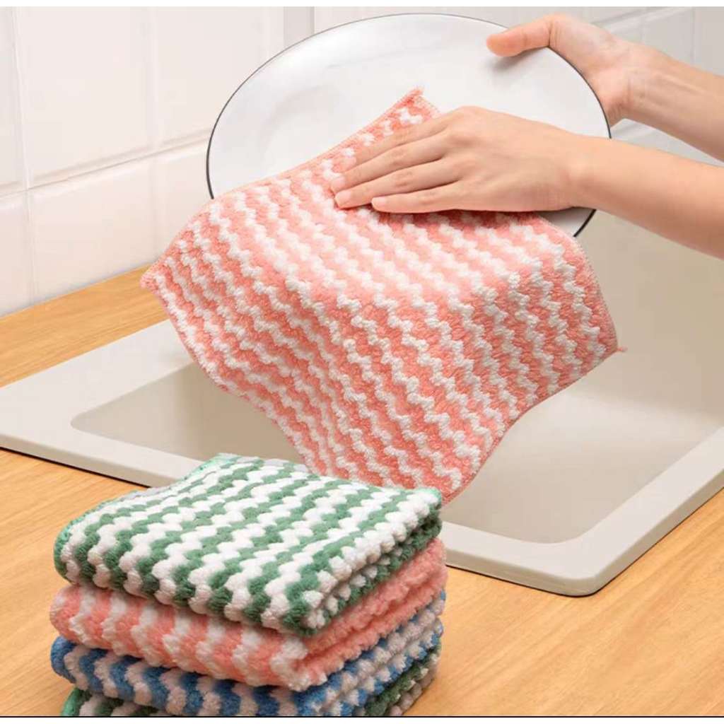 KIT 10  Peça Pano De Limpeza Microfibra Para Forte Absorção De Água Toalha De Limpeza   listrada em Oferta na Shopee