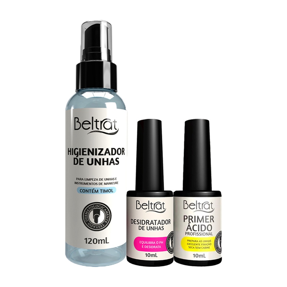 Beltrat Kit Primer Ácido - Desidratador - Prep Higienizador De Unhas + Promoção