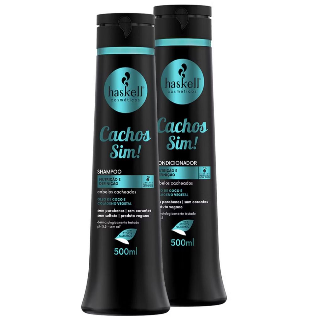 Shampoo e Condicionador Cachos Sim 500ml Haskell