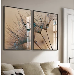 Quadro Decorativo Sala Dente De Leão Bege Quadros Decorativos Quarto Quadro Com Moldura E Vidro