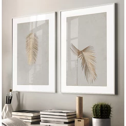 Quadro Minimalista Dourado Quadro Decorativo Com Moldura E Vidro Quadro Folhagem Quadro Pra Quarto