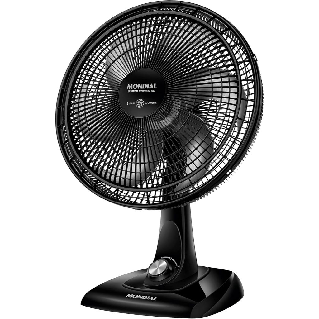 Ventilador de Mesa 40cm Super Power, Mondial, Preto/Prata, 140W, 110V - VSP-40-B