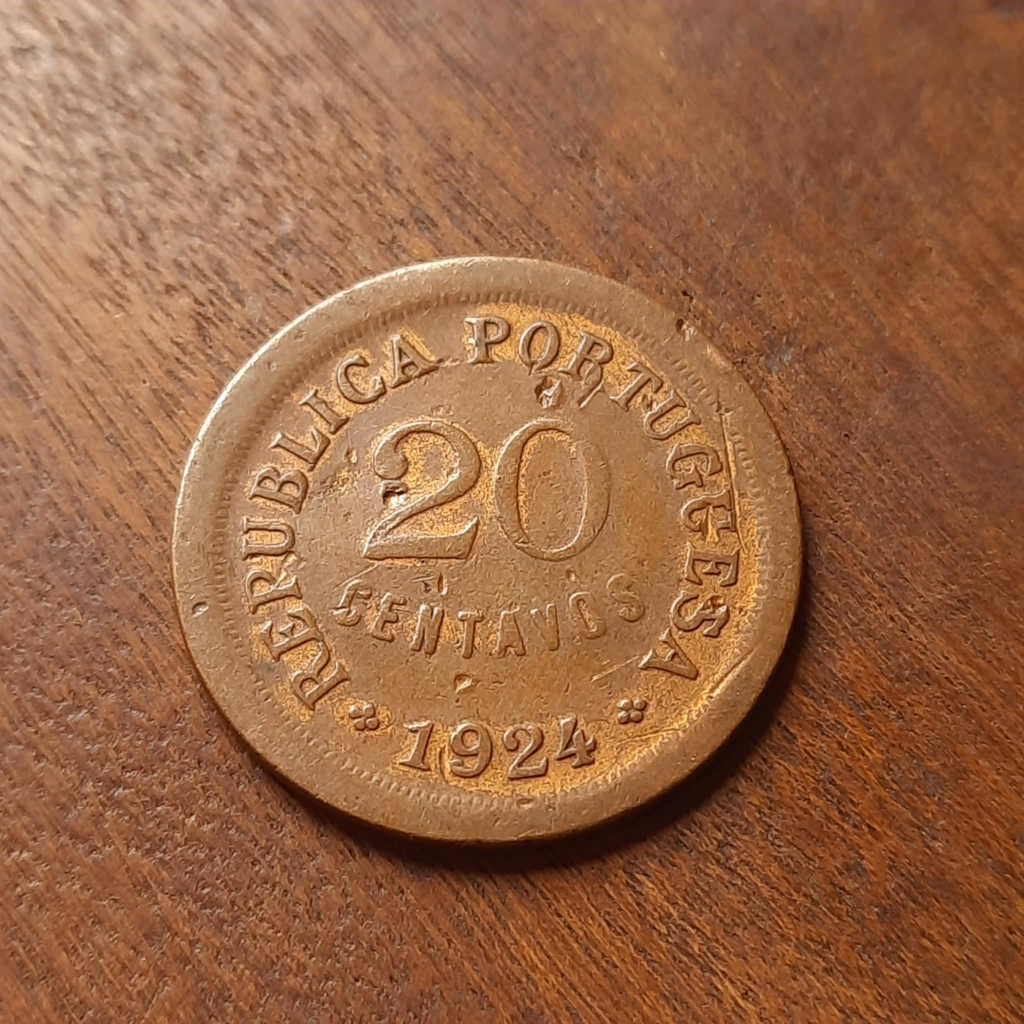 Moeda 20 Centavos 1924 Portugal - bronze