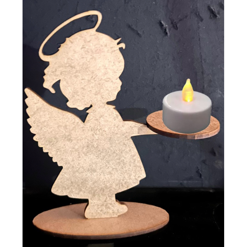 kit 10 Porta vela anjo em mdf para batizado e decoração