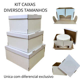 10 Caixa Para Bolo Alta Resistente, bolos tortas, Cake box Confeitaria - Varios tamanhos em Oferta na Shopee