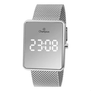 Relógio De Pulso Digital Champion Ch40080s Com Corria De Aço Feminino Prateado Prata Origi...