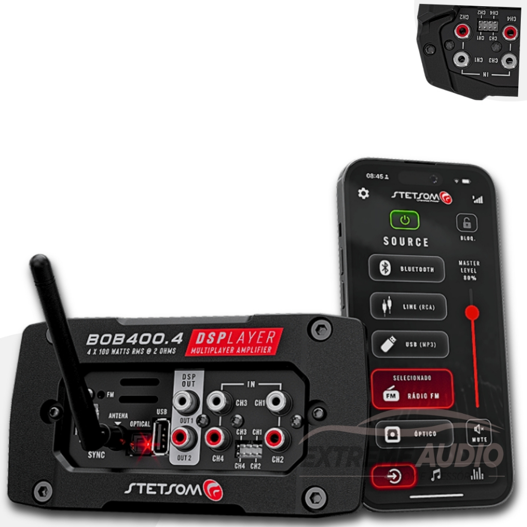 Módulo Amplificador Bob400.4 Digital 2 Ohms Som Automotivo - Spare Parts and Accessories for Vehicles
