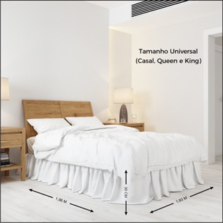 Saia Para Cama Box Tamanho Universal (Casal, Queen e King) em Oferta na Shopee