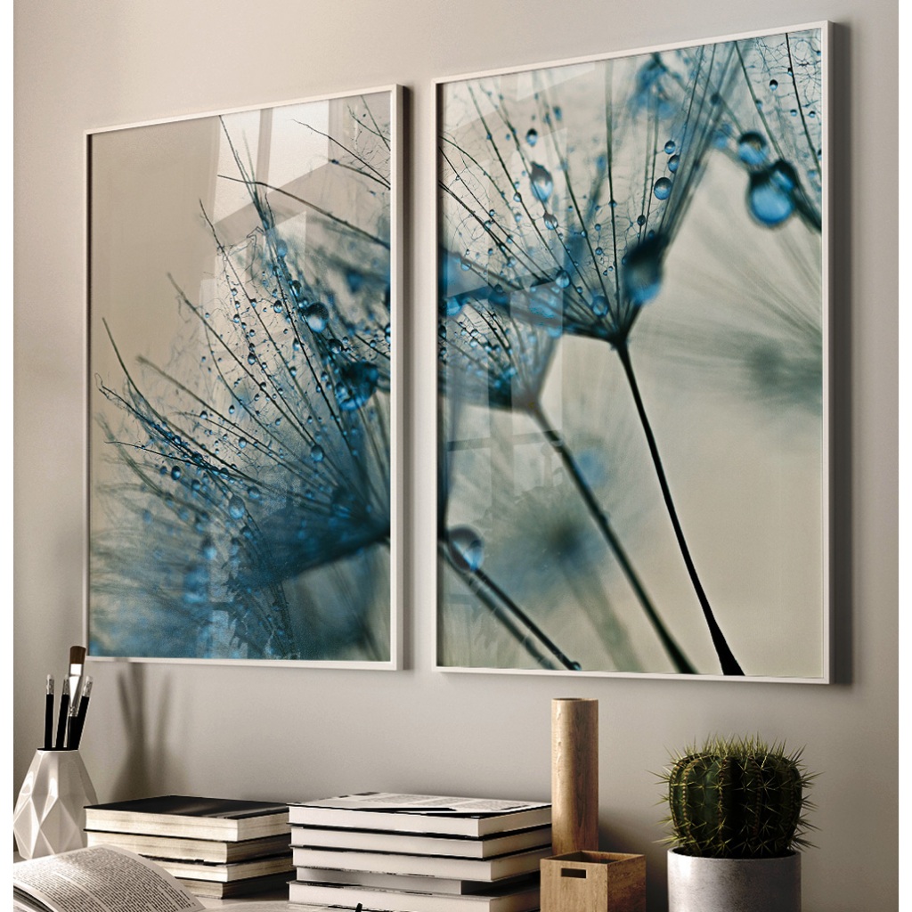Quadro Dente De Leão Kit 2 Quadros Decorativos Com Moldura Para Sala Quadro Natu