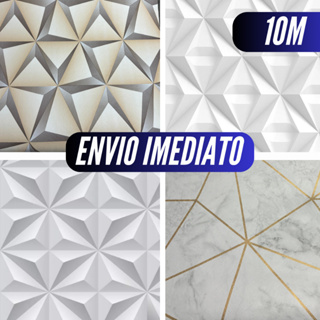 Papel de Parede Efeito Gesso 3D  Geométrico  Lavável Adesivo Autocolante À Prova D'Água Impermeável em Oferta na Shopee