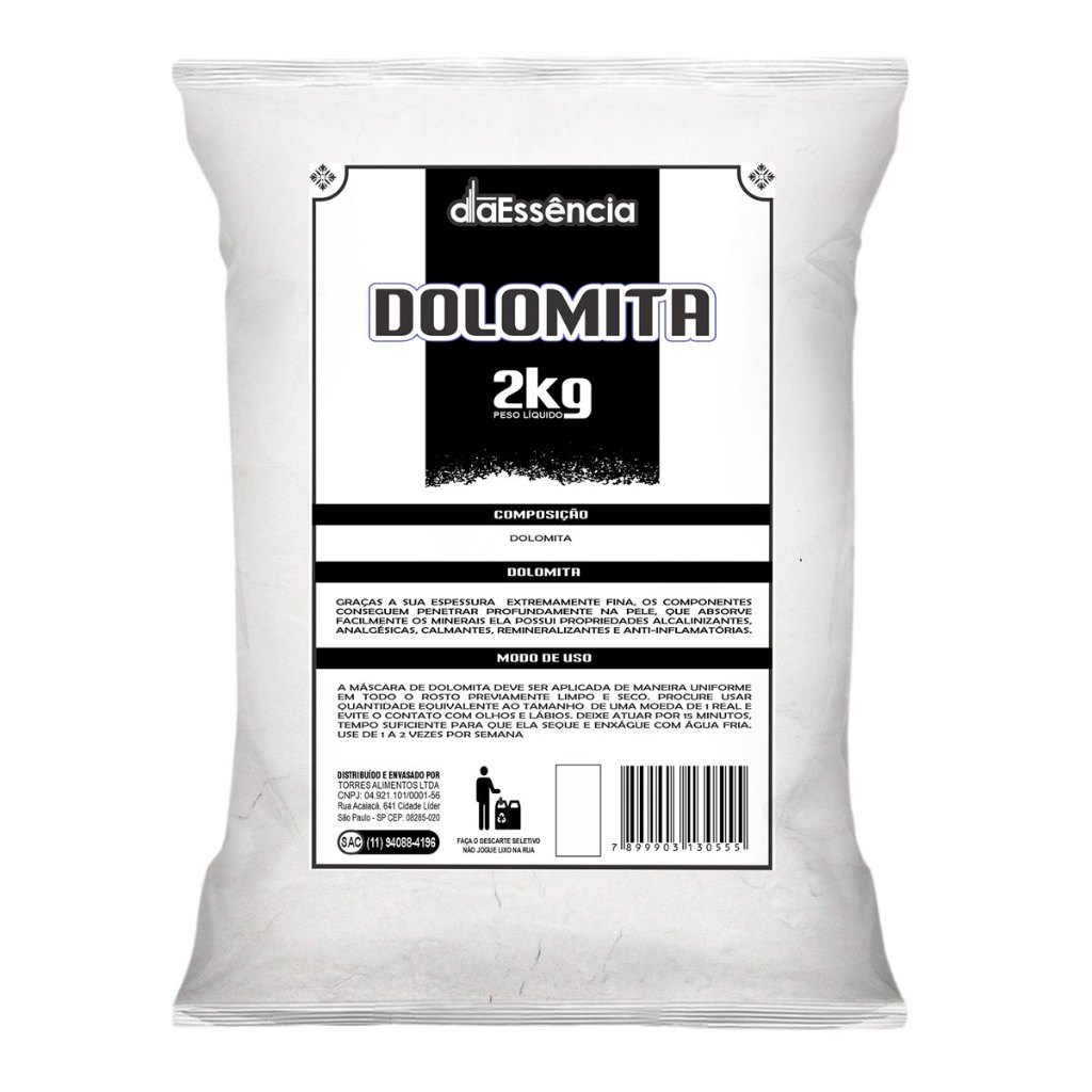 Dolomita em Pó Pura Premium 2KG em Oferta na Shopee