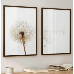 Quadro Dente De Leão Dupla De Quadros Decorativos Quarto Minimalista Moldura Quadro Kit 2 Quadros