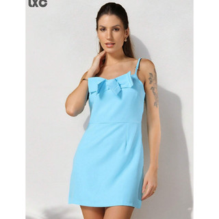 LXC Vestidos Curtos Femininos Casual,Vestido Midi Feminino Algodão,Vestido Costas Abertas Regulável