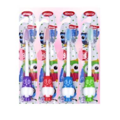 Escova de Dente Infantil Coruja com protetor + 2 anos