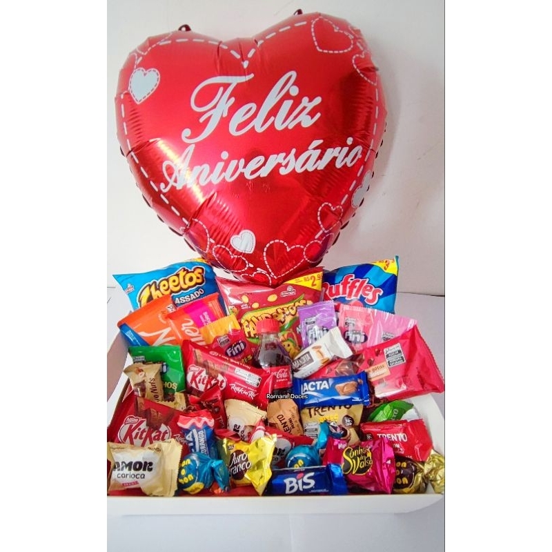 Cesta de Aniversário Guloseimas grande completa (Dia dos Namorados, dia das Mães, dia dos Pais, Presente) em Oferta na Shopee