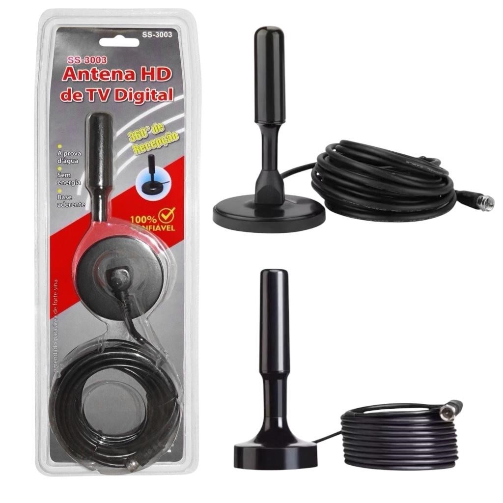 Antena Digital Tv Hd Interna Sinal Tv / Externa 4k Portátil 5 Metros Externo A Prova D'agua- HM TOYS