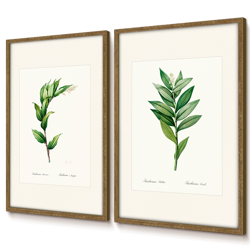 Quadro Decorativo Sala Quarto Quadro Folhagem Botânico Kit 2 Quadros Com Moldura Folhas Verdes · foto 2