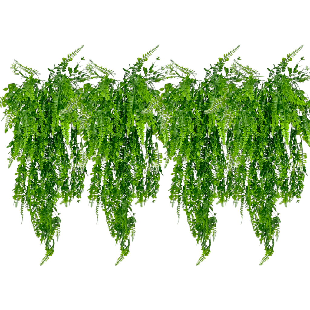 Pendentes Folha de Samambaia/Eucalipto Artificial 80cm Pendurada Verde Artificial