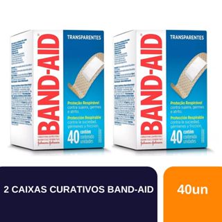 Kit 2 Caixas Curativo Band-Aid Transparente com 40 Unidades em Oferta na Shopee