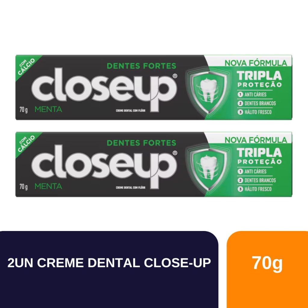 Kit 2un Creme Dental Close Up Triple Menta 70g