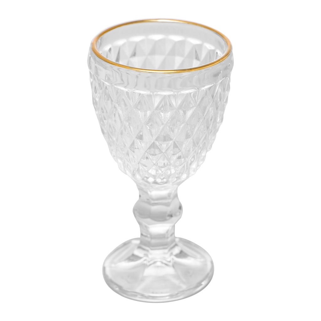 Taça de Licor de Vidro com Fio de Ouro Bico de Abacaxi 60ml - Lyor