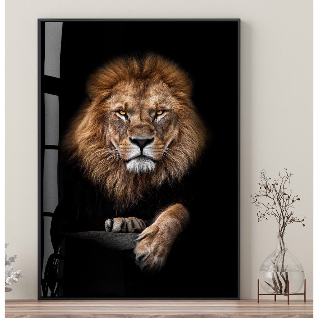Quadro Leão De Juda Grande Quadro Com Moldura E Vidro Quadro Decorativo Escritório Quadro De Leão