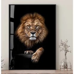 Quadro Leão De Juda Grande Quadro Com Moldura E Vidro Quadro Decorativo Escritório Quadro De Leão