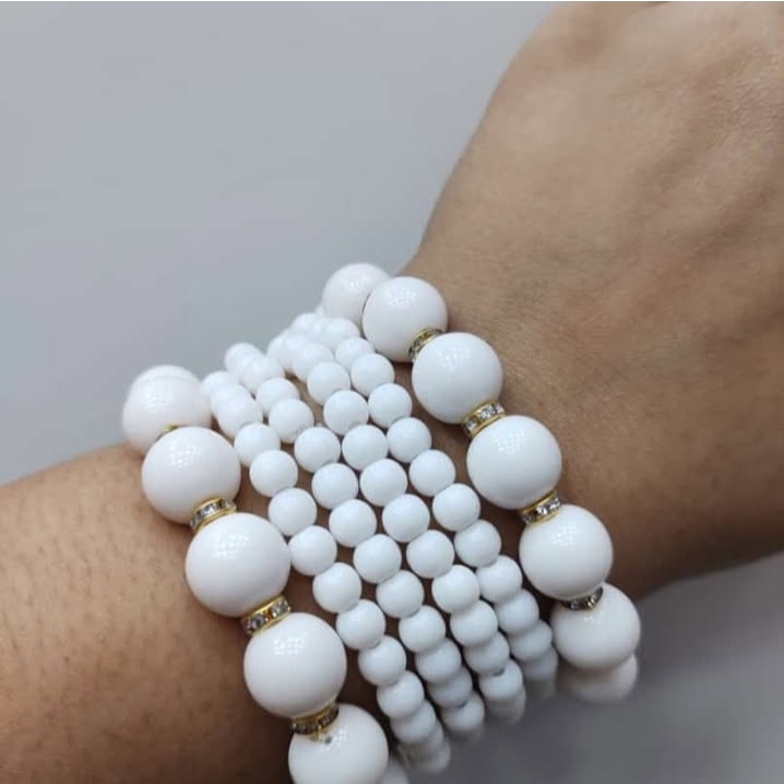 Pulseira de bolas contas Kit 6 Peças bracelete mulheres Pulseira feminina personalizido fashion