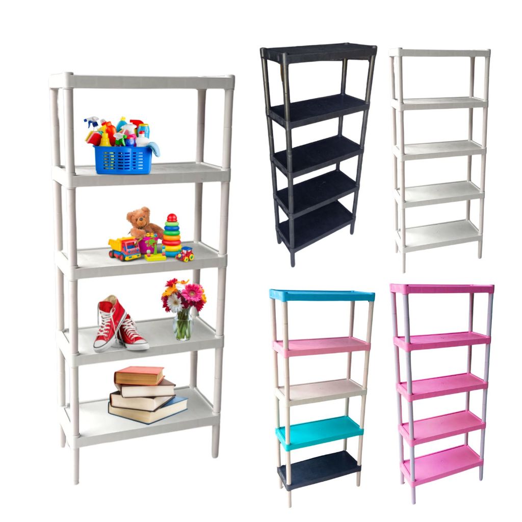 Prateleira Multiuso Modular Organizadora Plástico com 5 Prateleiras Com Pezinhos em Oferta na Shopee