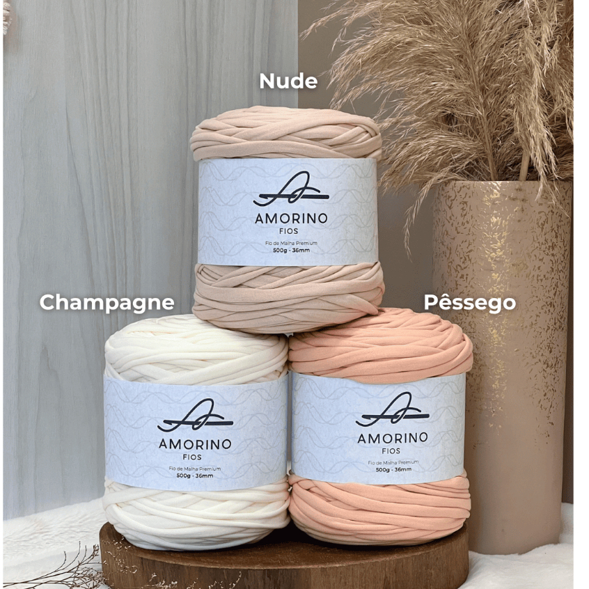 Fio de Malha Premium Amorino Fios - 26mm / Cores Claras em Oferta na Shopee