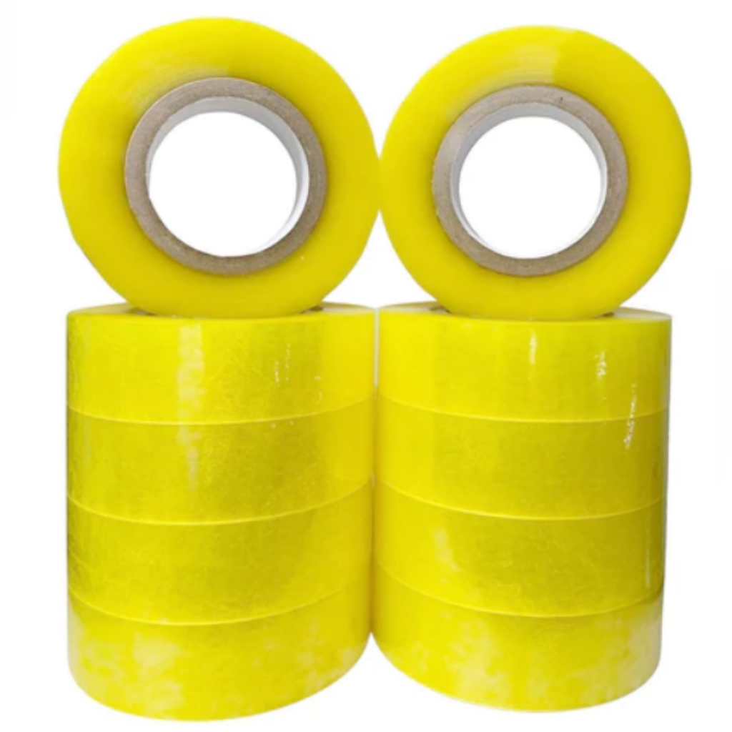 Durex Fita Adesiva Transparente / Amarela Grande 500m Embalagem Papelaria Embalagens Caixa