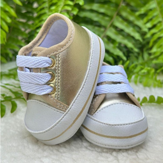 Tenis de Bebe Menina Dourado para Recém Nascido - Tenis Sapatinho de Bebezinho Dourado em Oferta na Shopee