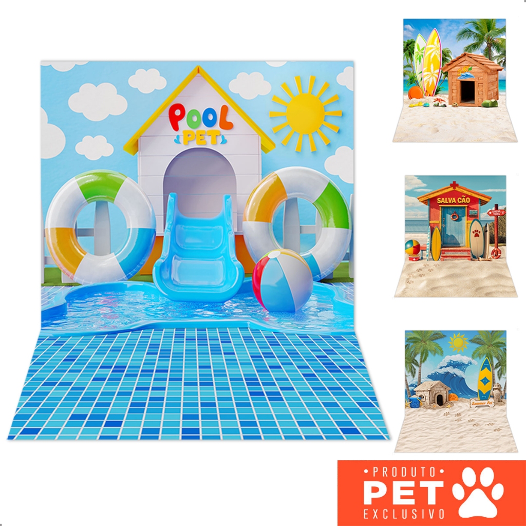 Fundo Fotográfico Pet Shop Verão Em Tecido 1,20x1,70m - Vários Modelos em Oferta na Shopee