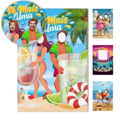 Painel Interativo De Festa Verão Tardezinha 3D Em Tecido Sublimado 150x220m – Vários Modelos
