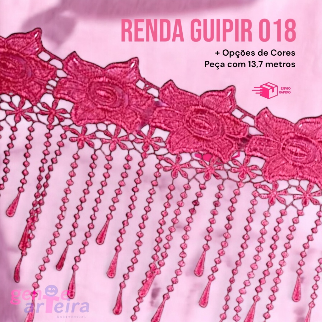 Renda Guipir CHL 018 - 17cm - Peça com 13,7 metros