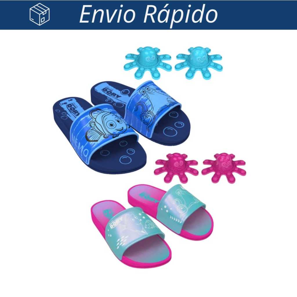Chinelo Slide Procurando Dory Polvo Com Pop It Meninas/Meninos