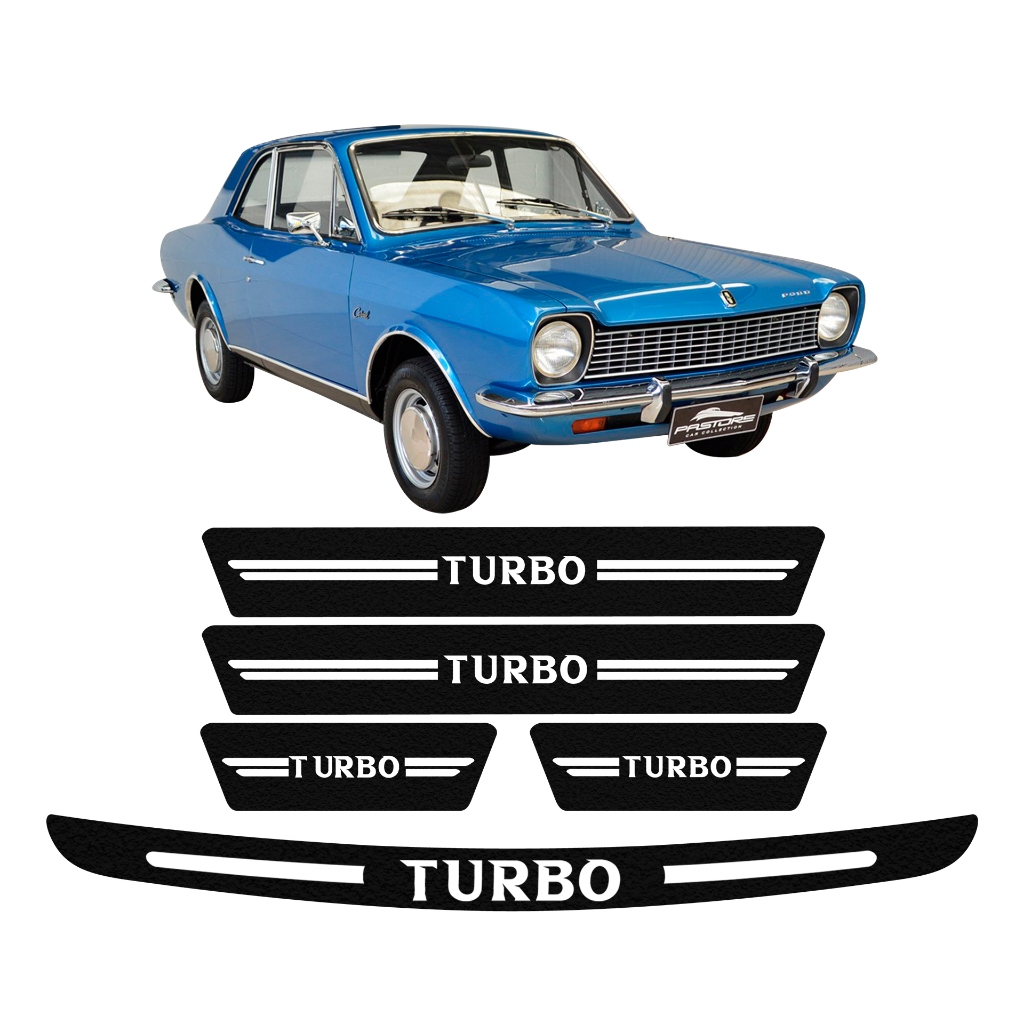 KIT SOLEIRA DE PORTA + PORTA MALA FORD CORCEL UNIVERSAL DIVERSAS CORES ADESIVO TURBO PERSONALIZADO