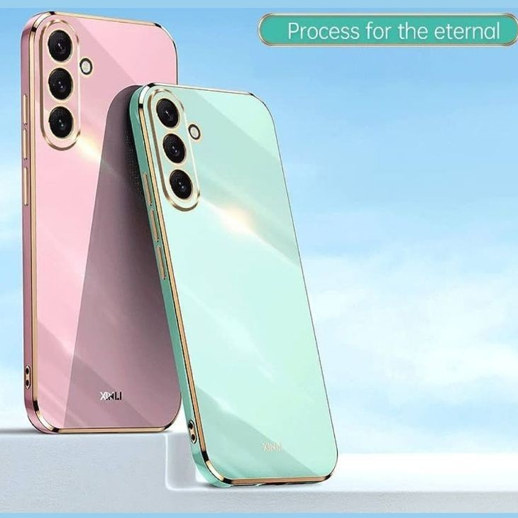 Capinha Luxo com Borda Dourada Samsung A04/A05/A06/A14/A15/A16/A24/A25/A26/A34/A35/A36/A54/A55/A56 em Oferta na Shopee