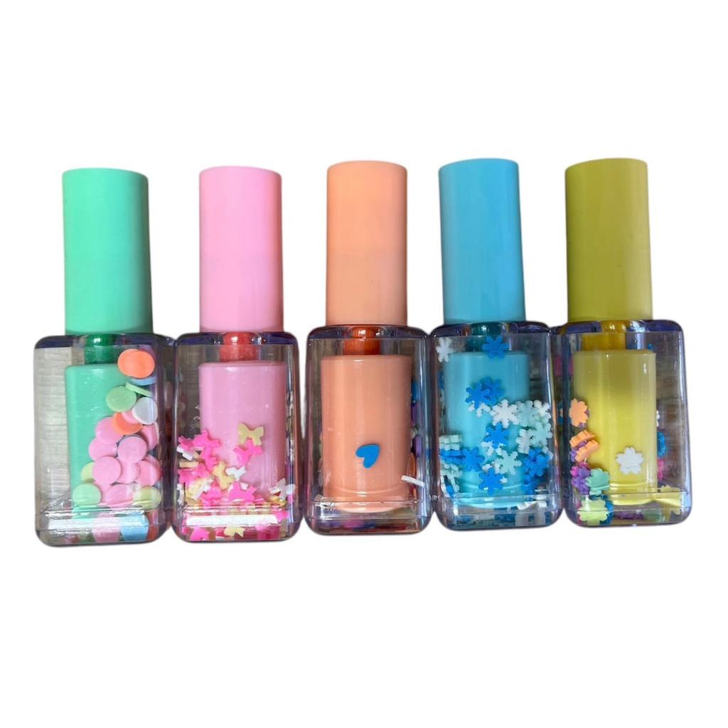 KIT COM 5 marca texto divertidos modelo ESMALTE papelaria escola papelaria fofa